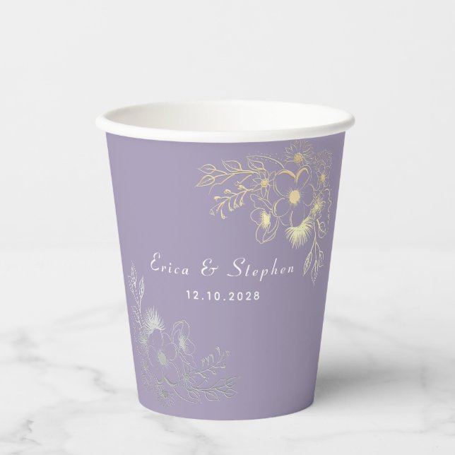 Gobelets En Papier Mariage de lavande (Recto)