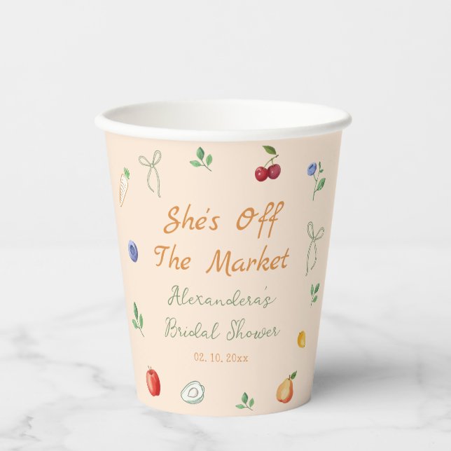Gobelets En Papier Mariage de Marché aux Puces (Recto)