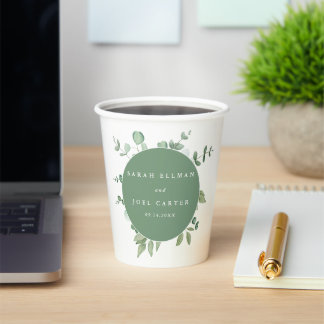 Gobelets En Papier Mariage d'eucalyptus