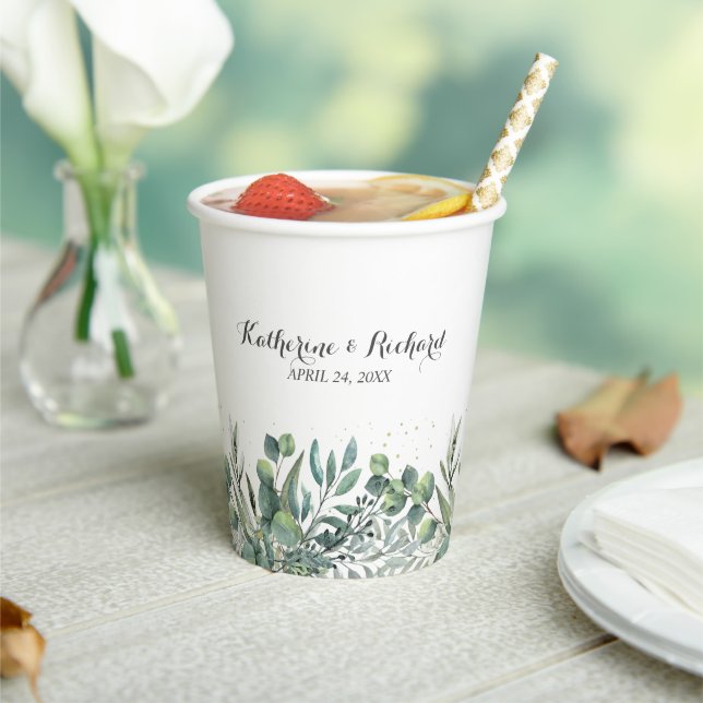 Gobelets En Papier Mariage Eucalyptus Garden (Insitu)