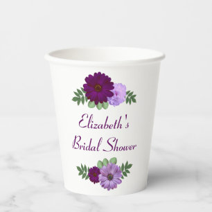 Gobelets En Papier Mariage Fleur de Pivoine Pourpre