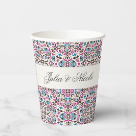 Gobelets En Papier Mariage géométrique en treillis marocain