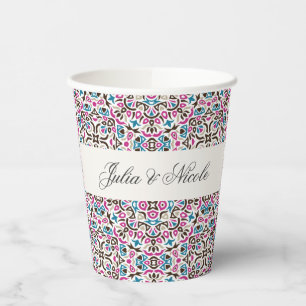 Gobelets En Papier Mariage géométrique en treillis marocain