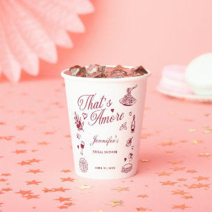 Gobelets En Papier Mariage Italien à l'aquarelle That's Amore