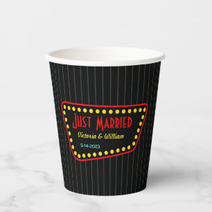 Gobelets en papier mariage personnalisés enseigne 