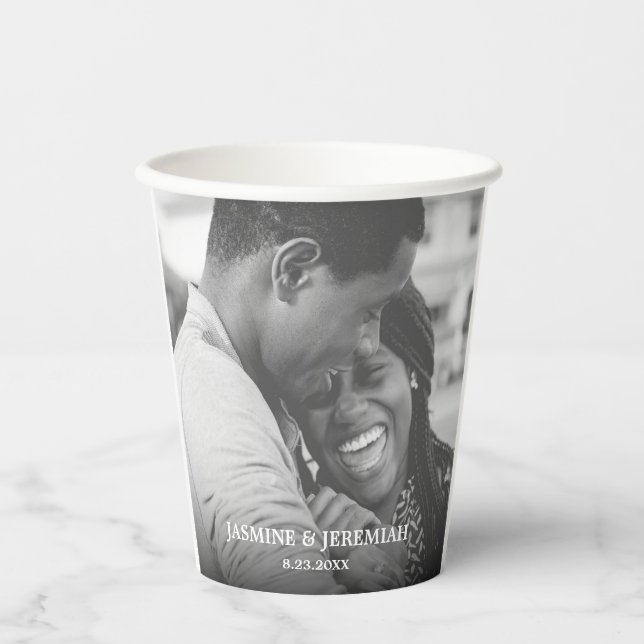 Gobelets En Papier Mariage photo personnalisé (Recto)