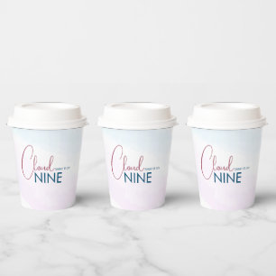 Gobelets En Papier Mariage Rose Bleu Cloud Nine Moderne Baby Shower
