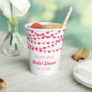 Gobelets En Papier Mariage suspendu coeurs en ficelle