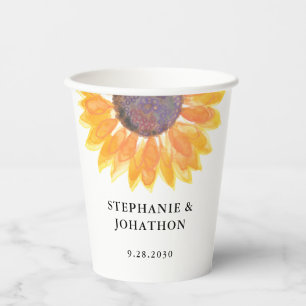 Gobelets En Papier Mariage tournesol