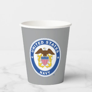 Gobelets En Papier Marine américaine   Officier Crest