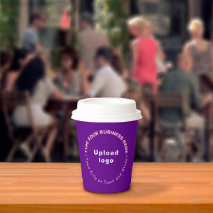 Gobelets En Papier Marque Motif ronde sur le violet