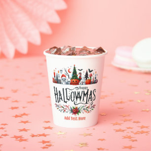 Gobelets En Papier Mashup de Noël d'Halloween