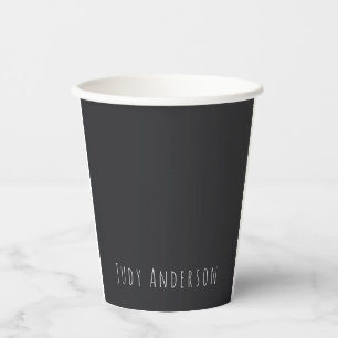 Gobelets En Papier Matte Black Professional Plain Moderne Nom élégant