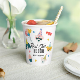 Gobelets En Papier Mauvais deux chiens os Ballons 2e anniversaire