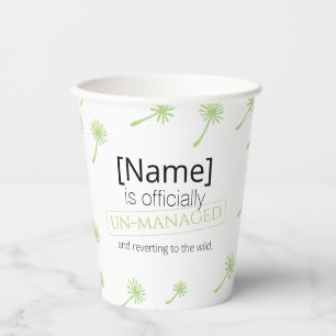 Gobelets En Papier Mauvaise herbe arrive mignon cynique pissenlit Drô
