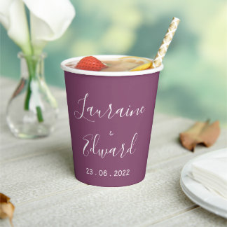 Gobelets En Papier Mauve moody minimaliste simple couleur de café m