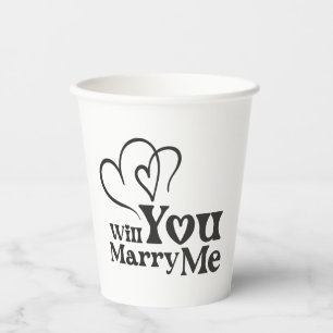 Gobelets En Papier Me marierez-vous - Drôle Mariage Proposition