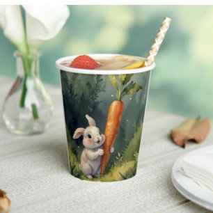 Gobelets En Papier Meadow Bunny Dreams : Tasses de papier blanc