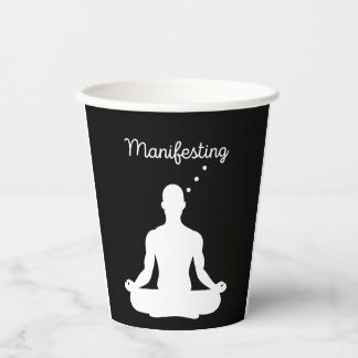 Gobelets En Papier Méditation manifeste Visuel pour les vibrations po