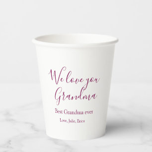 Gobelets En Papier meilleure grand-mère toujours grands-parents cadea