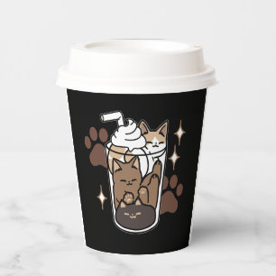 Gobelets En Papier Mélange Purr-Fect : Conception de café pour le caf