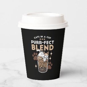 Gobelets En Papier Mélange Purr-Fect : Conception de café pour le caf