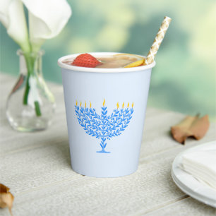 Gobelets En Papier Menorah Hanoukka