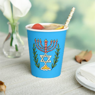 Gobelets En Papier Menorah Magen David persan