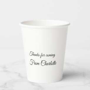 Gobelets En Papier merci d'être venu nom du message texte