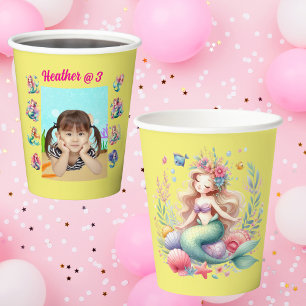 Gobelets En Papier Mermaids Under the Sea Photo Party Anniversaire de