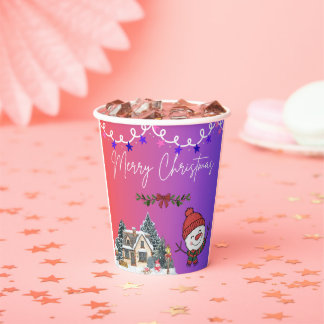 Gobelets En Papier Merry Christmas Paper Cups