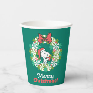 Gobelets En Papier Merry Christmas Peppermenthe Holiday Wreath