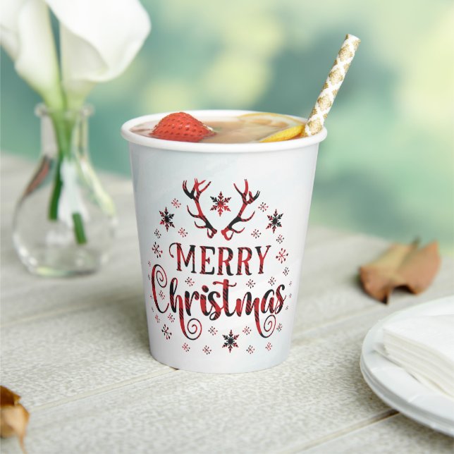 Gobelets En Papier Merry Christmas Snowflakes (Insitu)