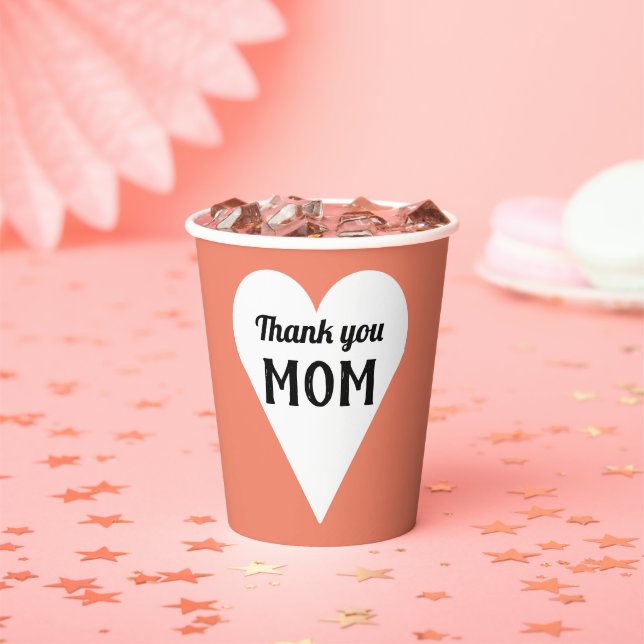 Gobelets En Papier Message de maman Merci (Insitu)