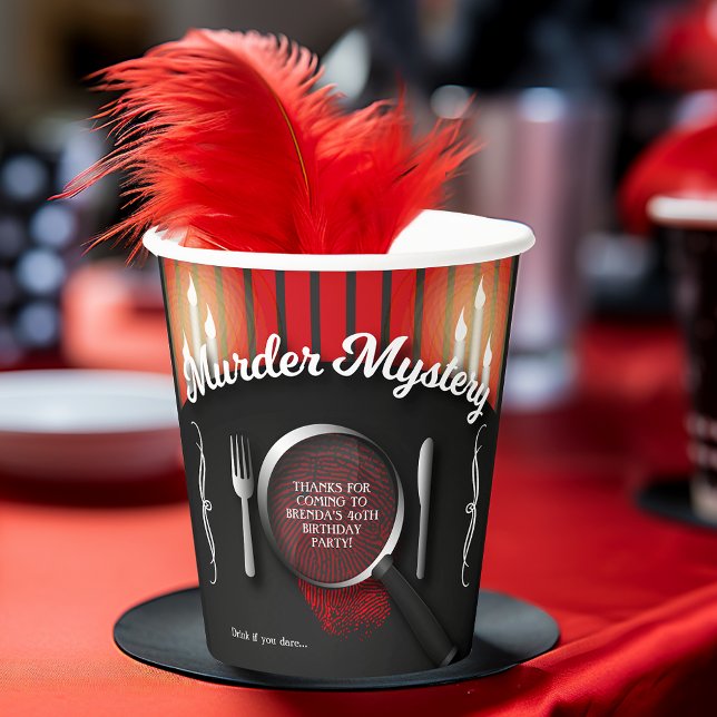 Gobelets En Papier Meurtre Mystère Dîner Théâtre Fête (Murder Mystery Dinner Theater Party Paper Cup)