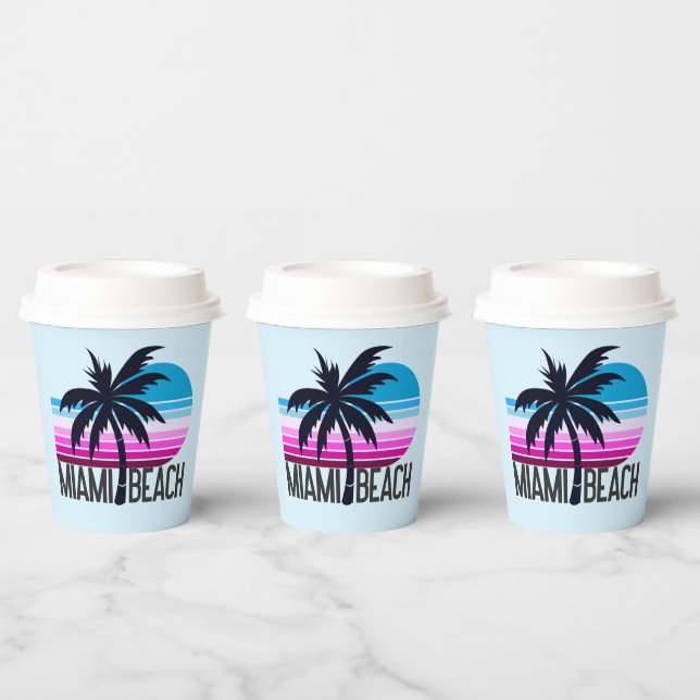 Gobelets En Papier Miami Beach (Multi)