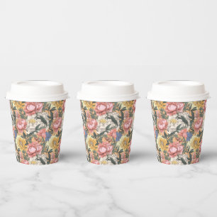 Gobelets En Papier mignon vintage carrelé motif