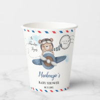 Mignonne Bear Plane Aventure Commence Baby shower