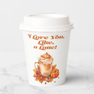 Gobelets En Papier Mignonne et tendance "Je t'aime, genre, un Latte !
