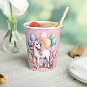 Gobelets En Papier mignonne licorne magique princesse fille anniversa