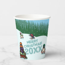 Mignons manchots ajoutent l'année Joyeux Noël ! Hi