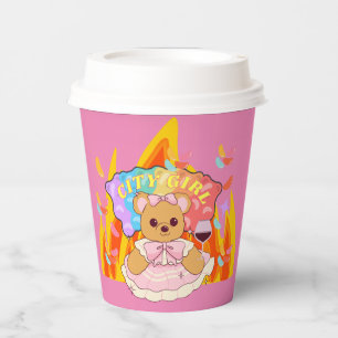 Gobelets En Papier Mikitiez été en peluche d'ours gelée feu de vin ro
