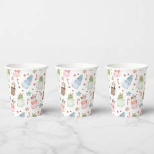 Gobelets En Papier Milkshakes Festive de Noël Motif