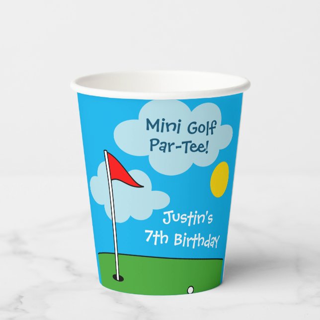 Gobelets En Papier Mini putt putt golf thème enfant anniversaire (Verso)