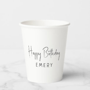 Gobelets En Papier Mini-Sexe Neutre Joyeux Anniversaire Avec Nom