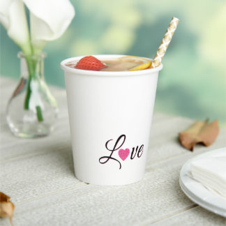 Gobelets En Papier Minimal Dotted Heart Design