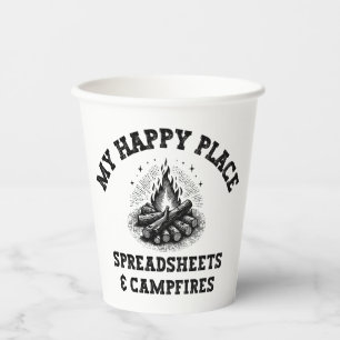 Gobelets En Papier Mode Camping : Hors Grille - Drôle Comptable Don