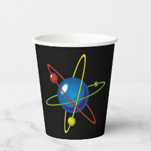 Gobelets En Papier Modèle coloré de l'Atom