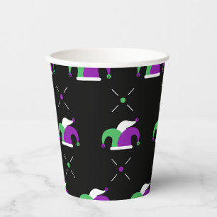 Gobelets En Papier Modèle de Chapeau de Bouffon de Mardi Gras Tasse