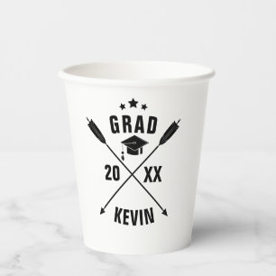 Gobelets En Papier Modèle de chapeau de remise de diplômes personnali